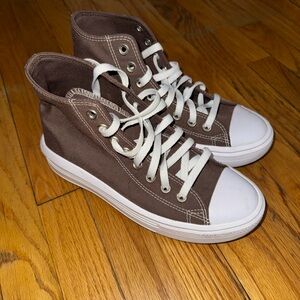 Converse Brown High-Tops with White Accents